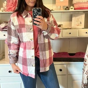 Pink Plaid Shacket